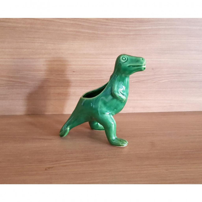 Dinossauro Rex Cerâmica Verde Musgo