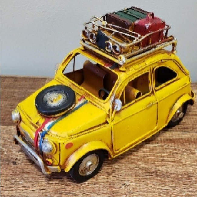 Carro Amarelo com Maleiro Fiat 500