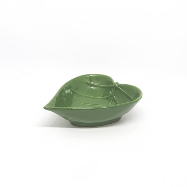 Bowl formato folha cerâmica MDC verde 18L x 5A x 19,5P