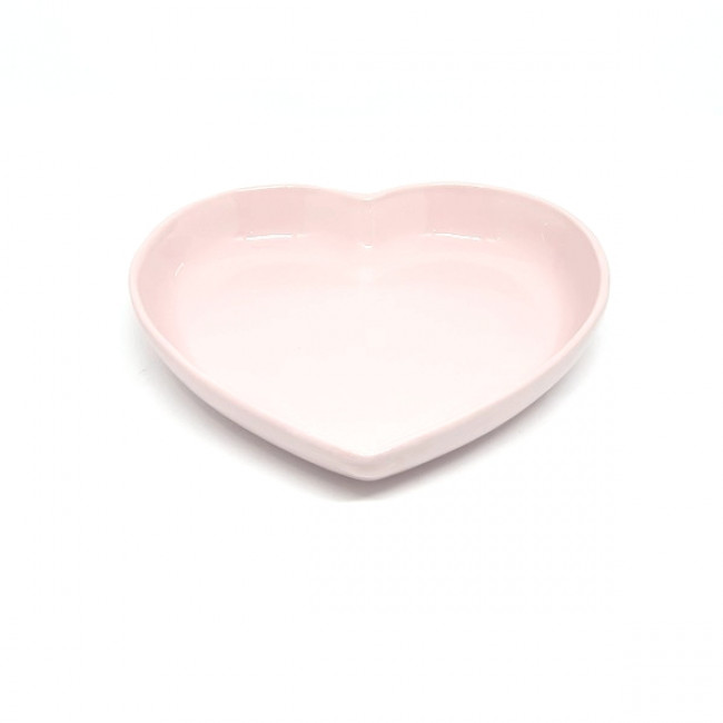 Prato formato coração fundo cerâmica KCE rosa bebê 25L x 5A