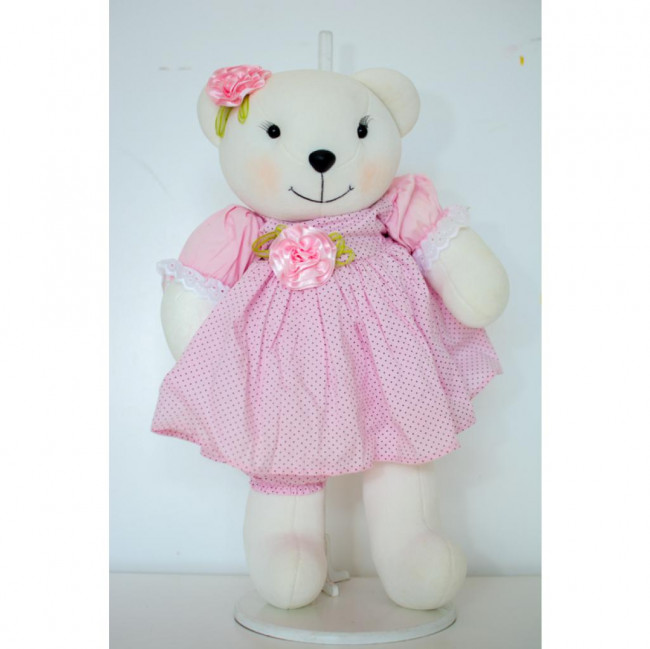 Ursa Branca Vestido Rosa G