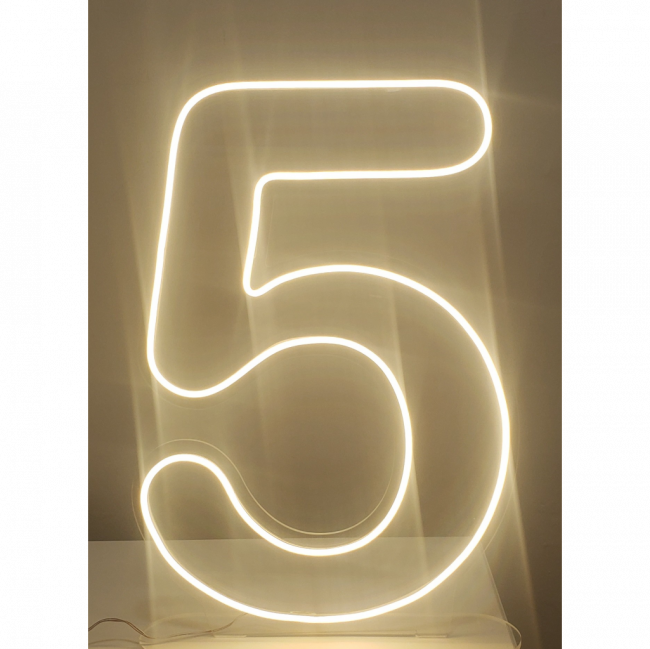 Número 5 LED em acrilico