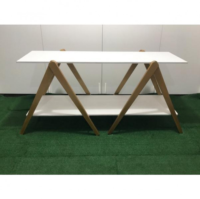 Mesa branca com dourada  ( MAIS FRETE) 1,80 x0 60 cm